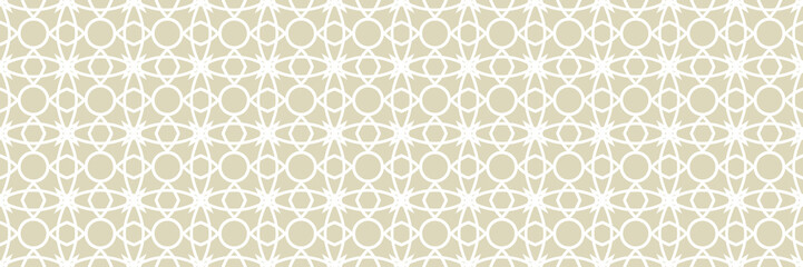 White arabic seamless pattern on olive green background