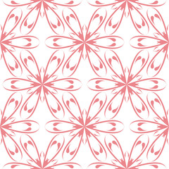 Fototapeta na wymiar Floral seamless print. Pale pink pattern on white background