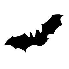 Bat silhouette sticker decoration for Halloween. Scary vampire vector symbol.