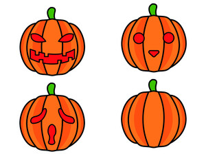 set of halloween pumpkins