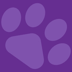 purple animal pattern of cat footprint. kitten icon. texture can be used for wallpaper, printing on fabric, paper. Vector illustration.