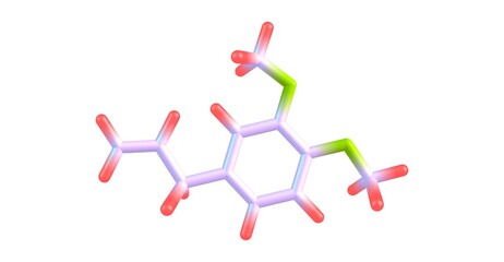 Methyl eugenol molecular structure isolated on white