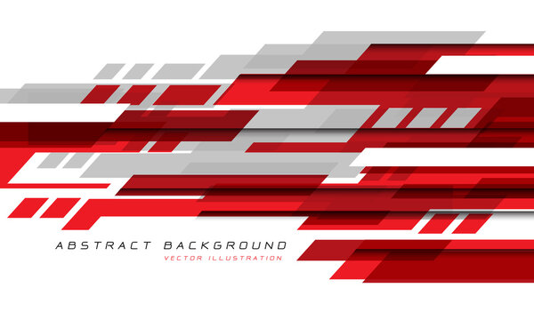 Abstract red grey white geometric speed technology futuristic design background vector illustration.