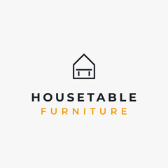 creative and simple table inside a house logo design inspiration