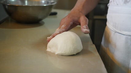 masa, pan, pizza, harina, chef, confección, pastelería, mano, comida, fresca
