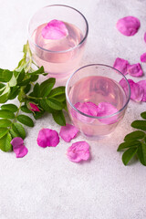 Obraz na płótnie Canvas Pink rose water, summer healthy drink