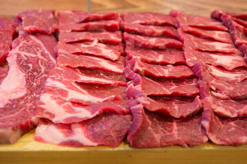 Various parts of beef such as sirloin
