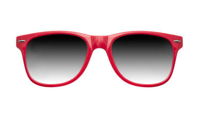 Red sunglasses isolated on white. Studio shot