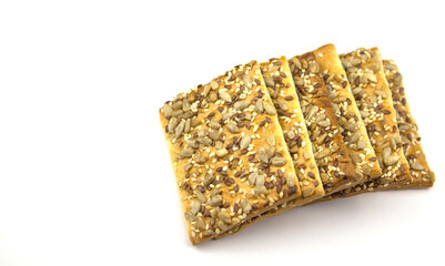 Biscuit. Background texture. Stack of cookies biscuit texture from biscuit biscuit tea cookies pattern. Crumpets as background. Sunflower seeds. Banner.