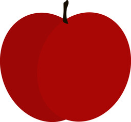 Apple Vector Art Simple Design, Blank Background