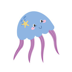 Cute jellyfish vector
