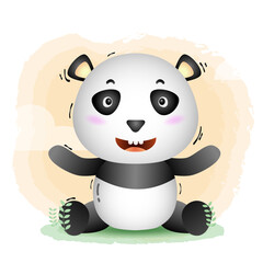 cute panda in the children's style. cute cartoon panda vector illustration