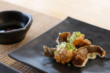 Close up of Crispy Fish Skin