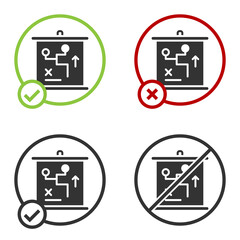 Black Planning strategy concept icon isolated on white background. Cup formation and tactic. Circle button. Vector.