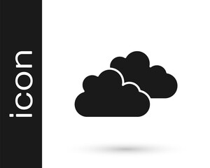 Black Cloud icon isolated on white background. Vector.