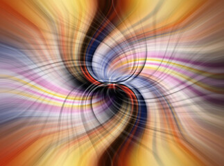 artistic and multicolored twirl in abstract shapes