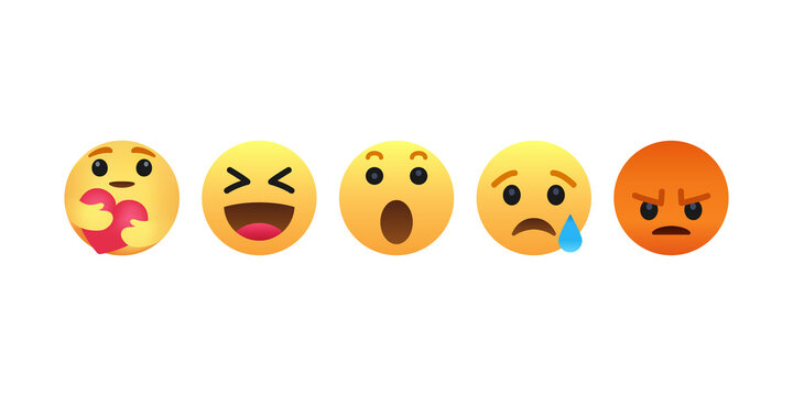 Emoji facebook vector on a white blank background