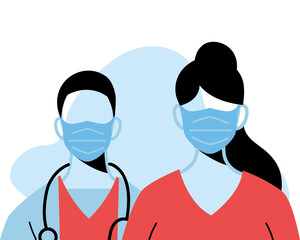 Obraz premium professional doctors wearing face masks