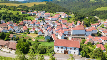 Obraz premium aerial view of navarre countryside town, Spain