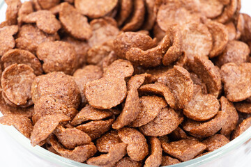 Close up: cereal chocolate in a bowl