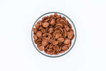Close up: cereal chocolate in a bowl