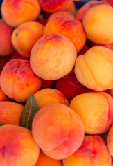 fruits peaches. Texture background of sweet and ripe peaches. vegetarian food fruit peaches. Fruits from garden.
