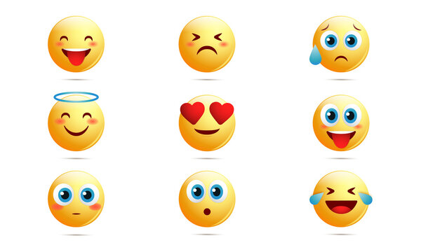 3D Cute Vector Emoji And Emoticon Icon Set For Social Media