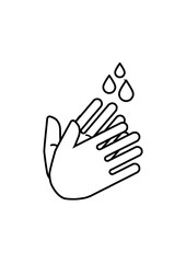 Graphic illustration of hand wash icon vector.  perfect for sign, symbol in public area or company, etc