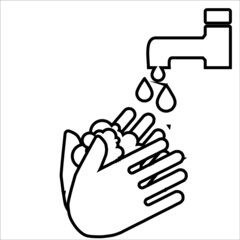 Graphic illustration of hand wash icon vector.  perfect for sign, symbol in public area or company, etc