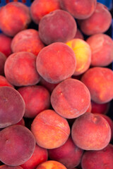 fruits peaches. Texture background of sweet and ripe peaches. vegetarian food fruit peaches. Fruits from garden.