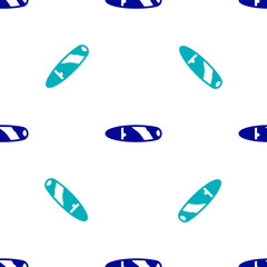 Blue Cigar icon isolated seamless pattern on white background. Vector.