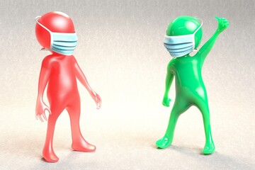 Digital 3D illustration of a protective mask.