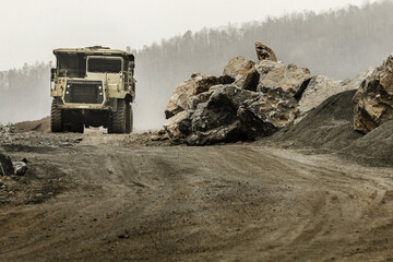 Big mining dumping truck