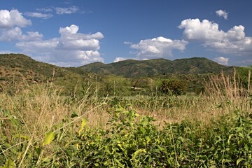 Fototapeta premium Landscape view near Konso city. Konso Highlands. Ethiopia. Africa.