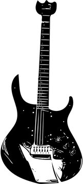 black electric guitar