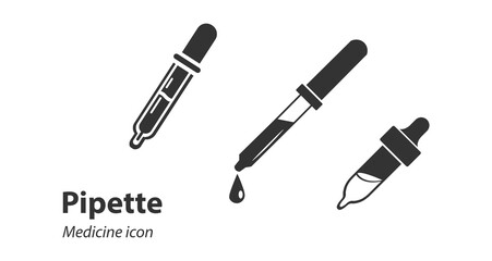Pipette icon set. medicine Pipette icon