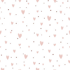 Seamless background with Hearts and Dots