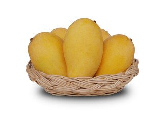 The mangoes in the basket