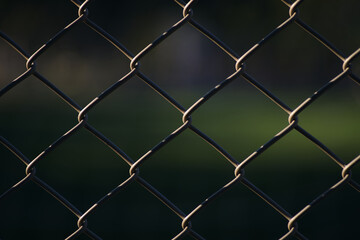 Fototapeta premium Close-up view of the chainlink fence
