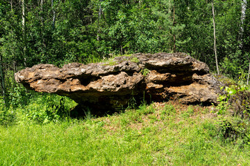 Travertine rock in Laski (community Boleslaw, Poland)
