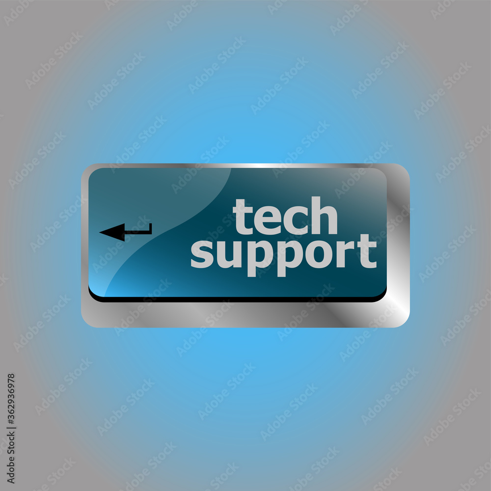 Poster personal computer keyboard with key tech support
