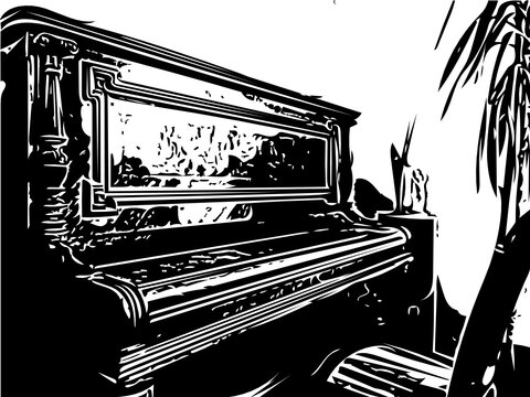 piano and music notes