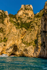 Fototapeta na wymiar A view of the White Grotto on the Island of Capri, Italy