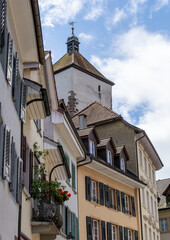 view of the historic old town of Rheinfelden near Basel
