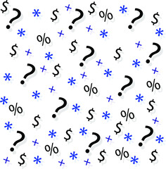 blue ink with question