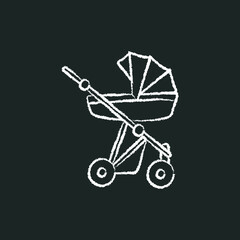 chalk icon, baby carriage Trolley