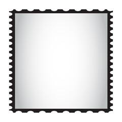 Blank postage stamp template isolated on white background. Trendy postage stamp for label, sticker, app, post stamp and wallpaper. Creative art concept, vector illustration