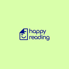 happy reading logo design template.