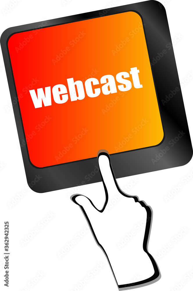 Poster keyboard key with webcast web button
