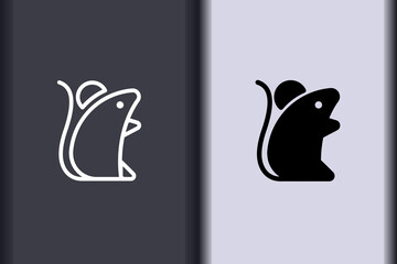 Chinese New Year 2020. chinese zodiac sign year of rat. asian elements minimal flat simple rat concept logo. creative vector eps design isolated on background.